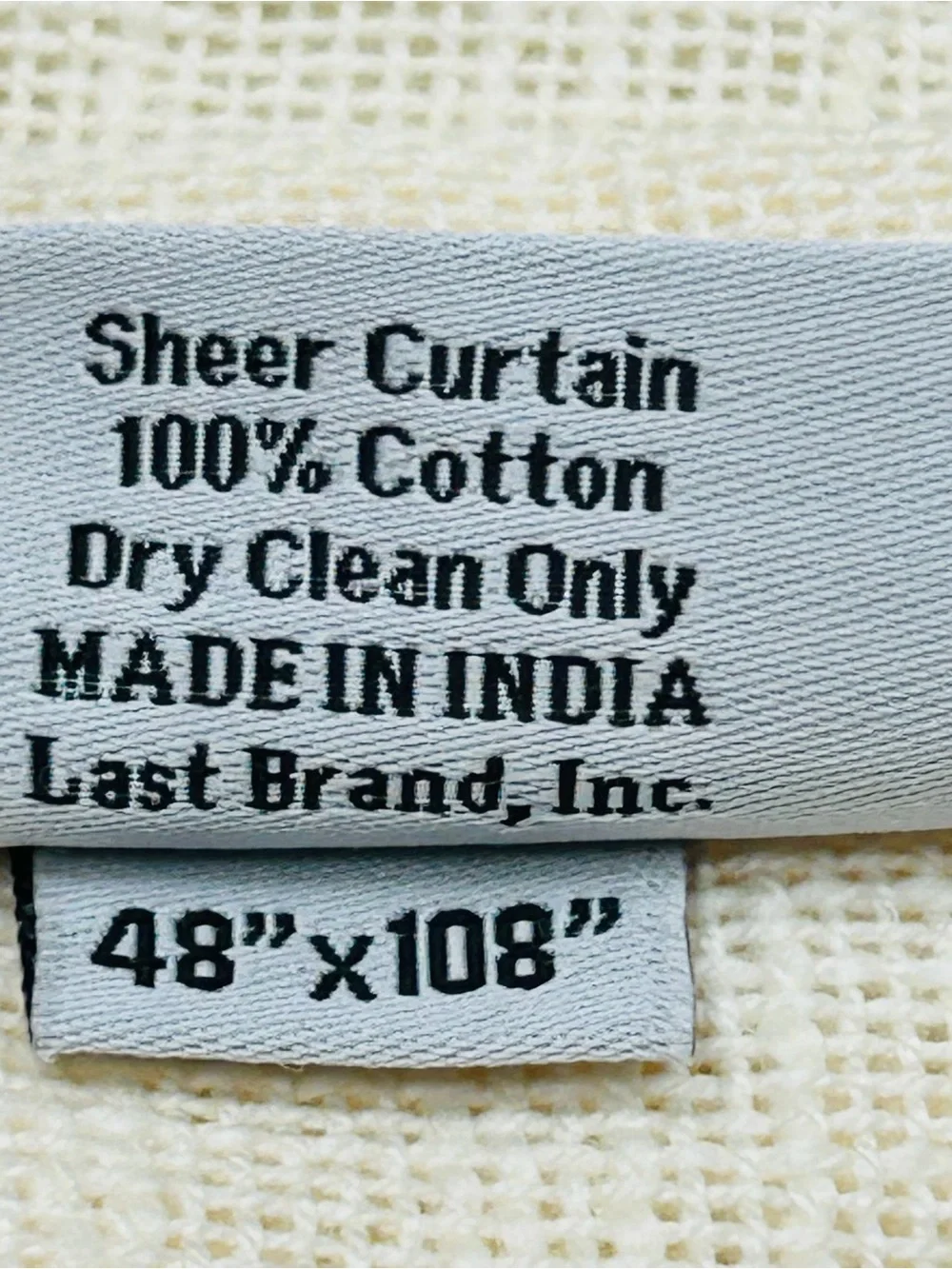 QUINCE Set Of 2 48x108 Cotton Sheer Curtains Ivory 9714